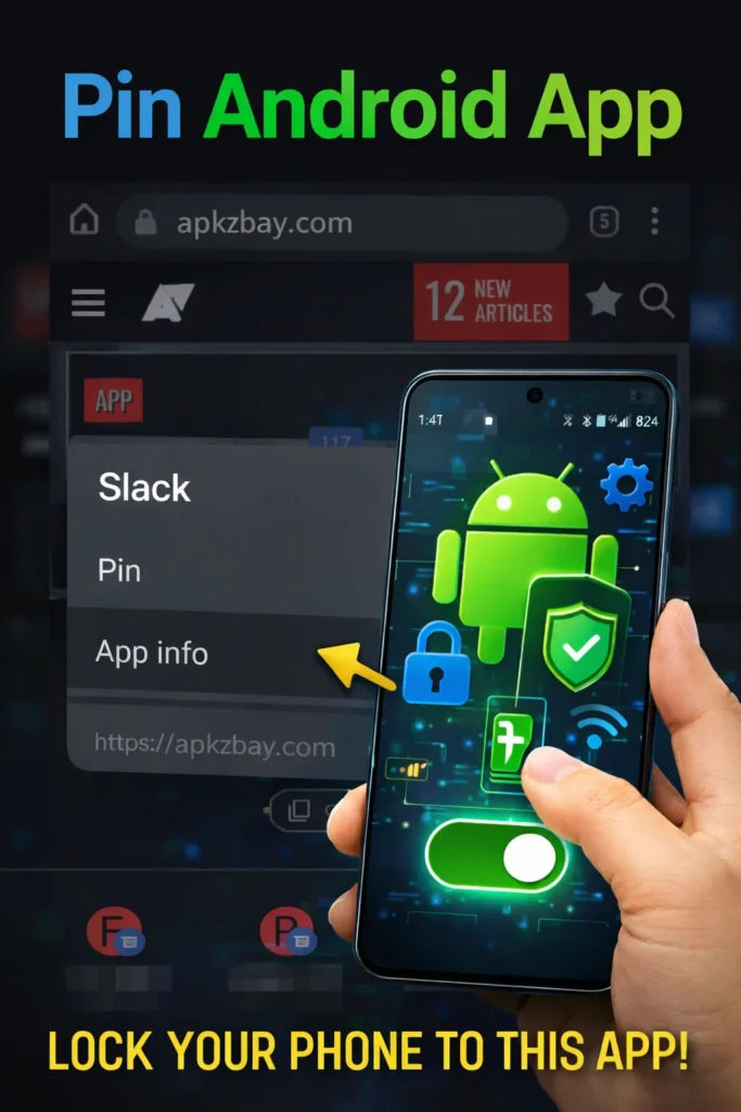 Hidden Android security feature app pinning on Android phone with lock screen and single app pin option