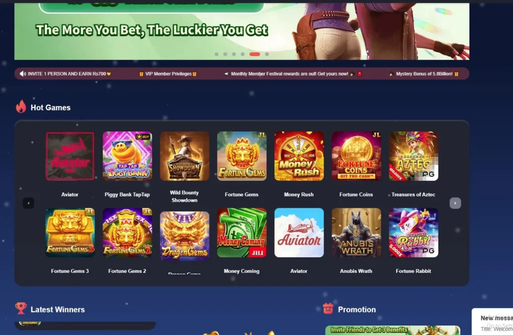 Hot Games in 2888 Pak showing Aviator, Piggy Bank TapTap, Fortune Gems, Money Rush, Fortune Coins, and other popular game options