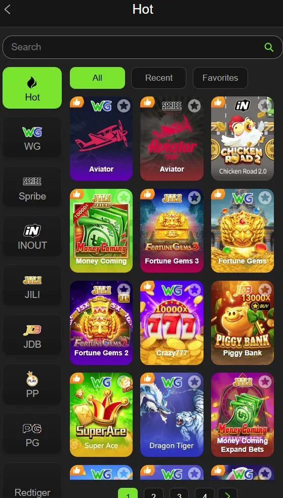 Game categories in JJWin Game APK showing hot games, Aviator, Chicken Road, Fortune Gems, Crazy777, and multiple slot-style options