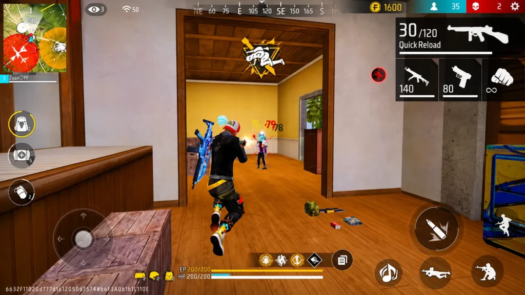 Player downloading CLT Panel FF APK on Android while using enhanced gameplay features and custom control settings.