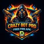 Crazy Bot Pro Free Fire APK Logo 2026 – Gaming Shield Design