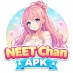 NEET Chan APK logo featuring anime girl with pink hair and colorful background